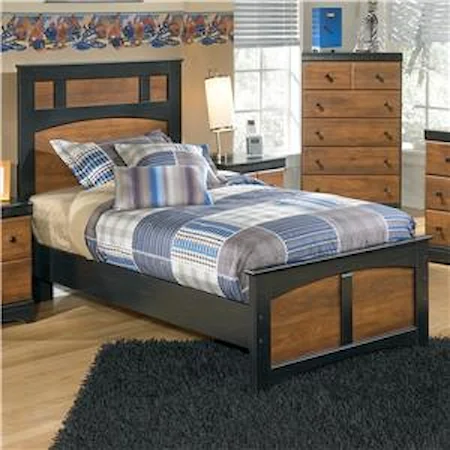 Two-Tone Finish Twin Platform Bed